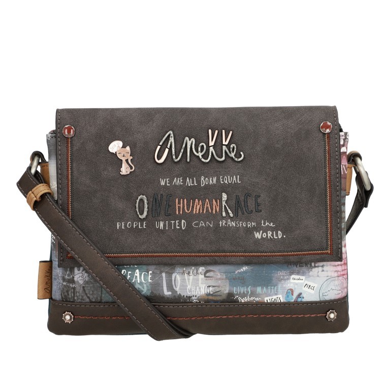 Umhängetasche Voice Respect Flap Shoulderbag Blau, Farbe: blau/petrol, Marke: Anekke, EAN: 8434172056336, Abmessungen in cm: 24x15x7, Bild 1 von 10