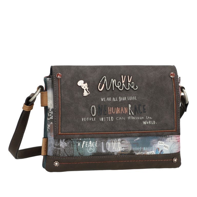 Umhängetasche Voice Respect Flap Shoulderbag Blau, Farbe: blau/petrol, Marke: Anekke, EAN: 8434172056336, Abmessungen in cm: 24x15x7, Bild 3 von 10