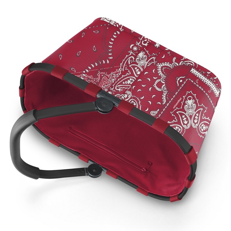 Einkaufskorb Carrybag Frame Bandana Red, Farbe: rot/weinrot, Marke: Reisenthel, EAN: 4012013729720, Abmessungen in cm: 48x29x28, Bild 4 von 4