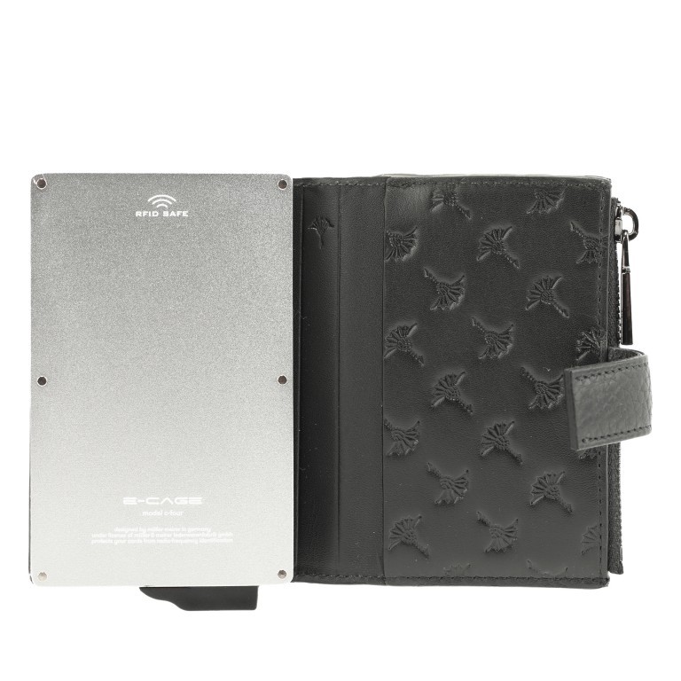 Geldbörse Cardona E-Cage C-Four mit RFID-Schutz Black, Farbe: schwarz, Marke: Joop!, EAN: 4048835089841, Abmessungen in cm: 7x10.5x2.5, Bild 5 von 6