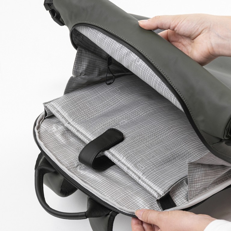 Rucksack Japan Fukui Nishi mit Laptopfach 15 Zoll Forest Night, Farbe: grün/oliv, Marke: Aunts & Uncles, EAN: 4250394982703, Abmessungen in cm: 28.5x42x13, Bild 7 von 10