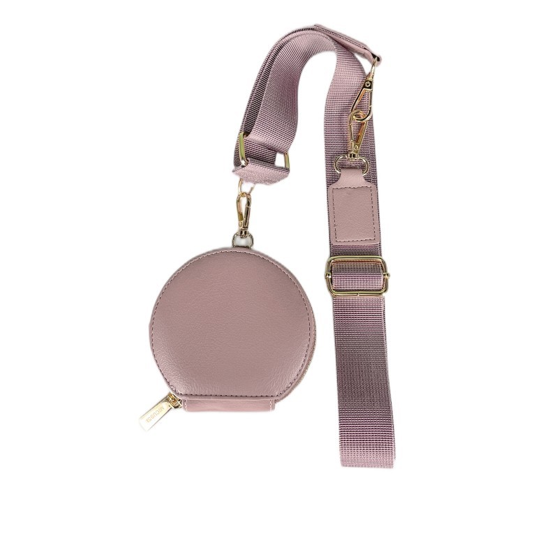 Schulterriemen Goldkarabiner mit angehängter Börse Rosa, Farbe: rosa/pink, Marke: Hausfelder Manufaktur, EAN: 4065646012011, Bild 1 von 1