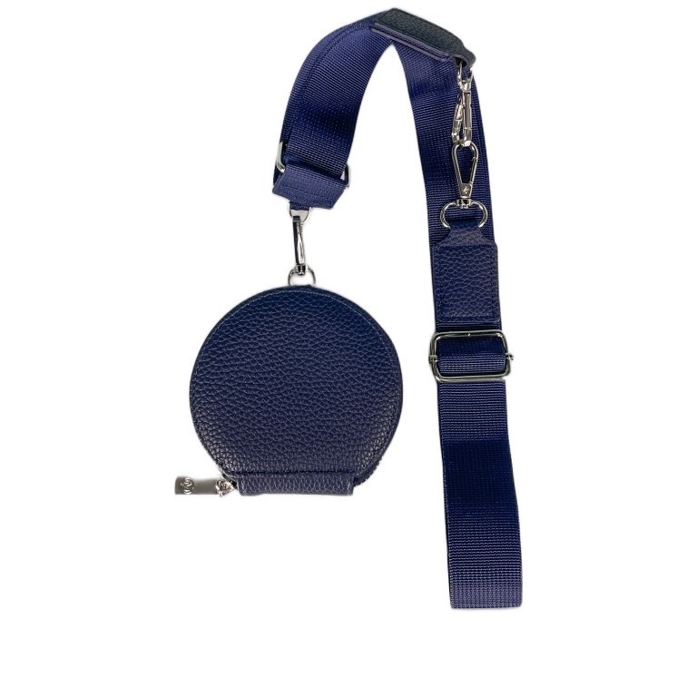Schulterriemen Silberkarabiner mit angehängter Börse Blau, Farbe: blau/petrol, Marke: Hausfelder Manufaktur, EAN: 4065646012080, Bild 1 von 1