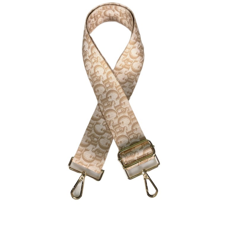 Schulterriemen Logo mit Silberkarabiner Beige, Farbe: beige, Marke: Hausfelder Manufaktur, EAN: 4065646012165, Bild 1 von 1