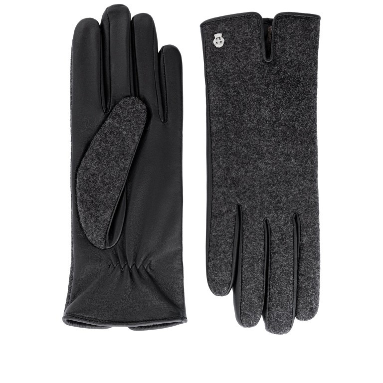 Handschuhe Grünwald für Damen Loden-Leder Größe 7 Black, Farbe: schwarz, Marke: Roeckl, EAN: 4053071181471, Bild 1 von 1