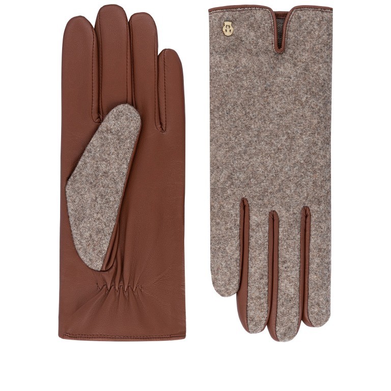 Handschuhe Grünwald für Damen Loden-Leder Größe 7,5 Saddle Brown, Farbe: braun, Marke: Roeckl, EAN: 4053071205689, Bild 1 von 1