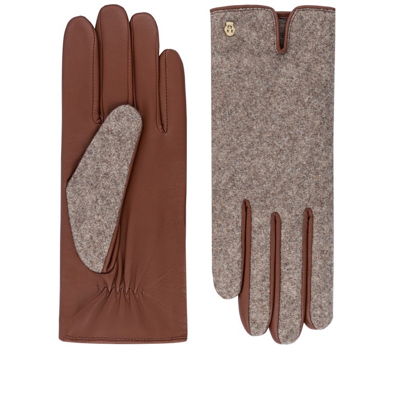 Handschuhe Grünwald für Damen Loden-Leder Größe 8 Saddle Brown, Farbe: braun, Marke: Roeckl, EAN: 4053071205696, Bild 1 von 1