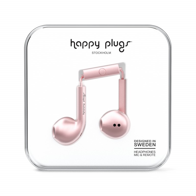 Kopfhörer Earbud Plus Deluxe Edition Pink Gold, Farbe: rosa/pink, Marke: Happy Plugs, Bild 1 von 1