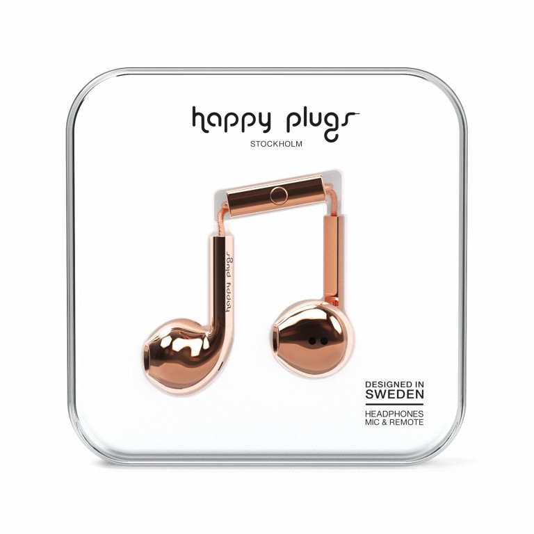 Kopfhörer Earbud Plus Deluxe Edition Rosegold, Farbe: metallic, Marke: Happy Plugs, Bild 1 von 1