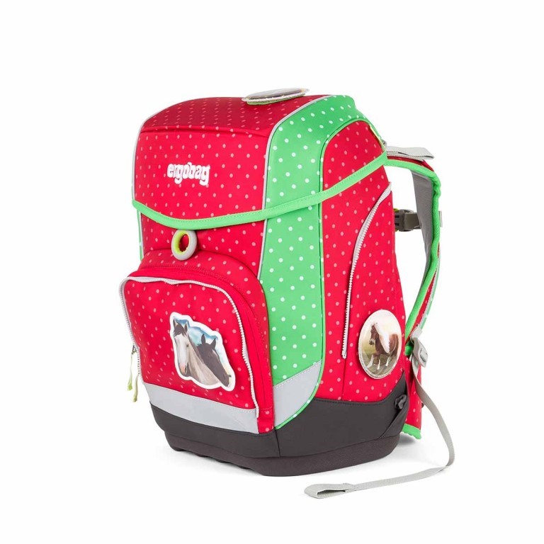 Schulranzen Cubo Set 5-teilig GaloppBär, Farbe: grün/oliv, rot/weinrot, Marke: Ergobag, EAN: 4260389766997, Abmessungen in cm: 25x40x20, Bild 3 von 5
