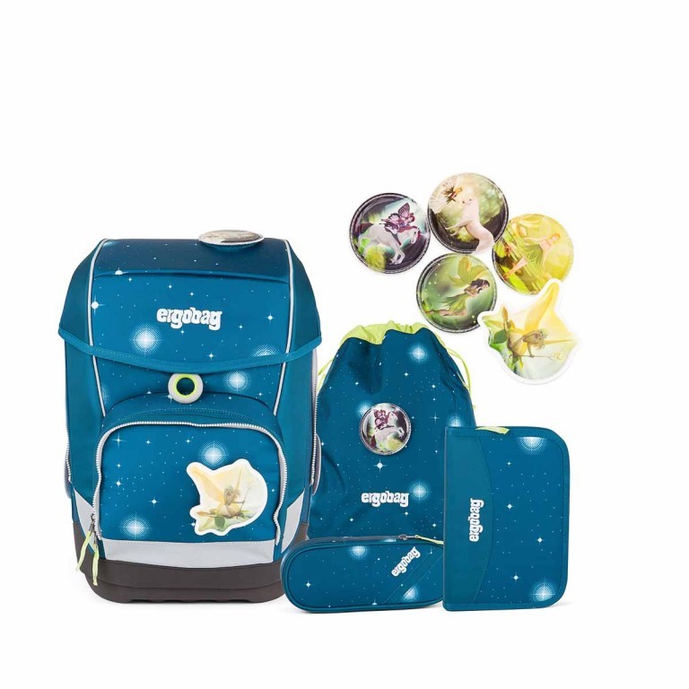 Schulranzen Cubo Galaxy Special Edition Set 5-teilig SternenwanderBär, Farbe: blau/petrol, Marke: Ergobag, EAN: 4260389767062, Abmessungen in cm: 25x40x20, Bild 1 von 5