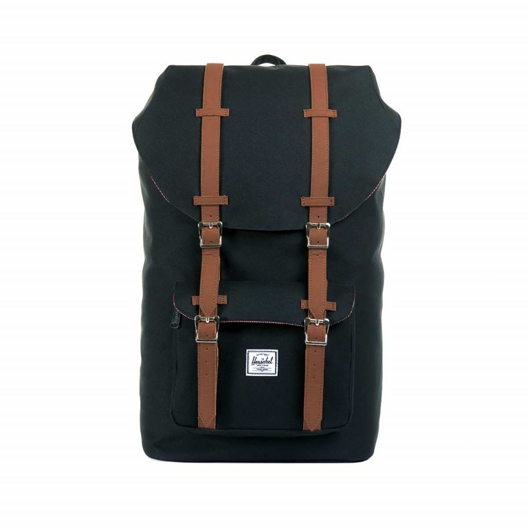 Rucksack Little America Volumen 23 Liter Black Tan Synthetic, Farbe: schwarz, Marke: Herschel, EAN: 0828432010431, Abmessungen in cm: 28x50x17, Bild 1 von 7