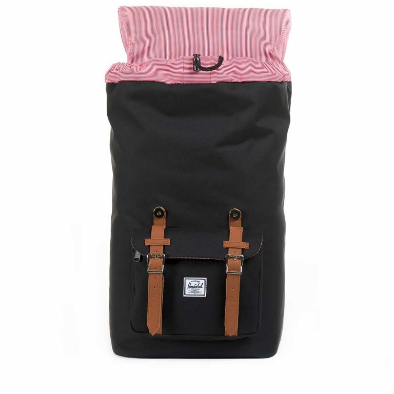 Rucksack Little America Volumen 23 Liter Black Tan Synthetic, Farbe: schwarz, Marke: Herschel, EAN: 0828432010431, Abmessungen in cm: 28x50x17, Bild 4 von 7