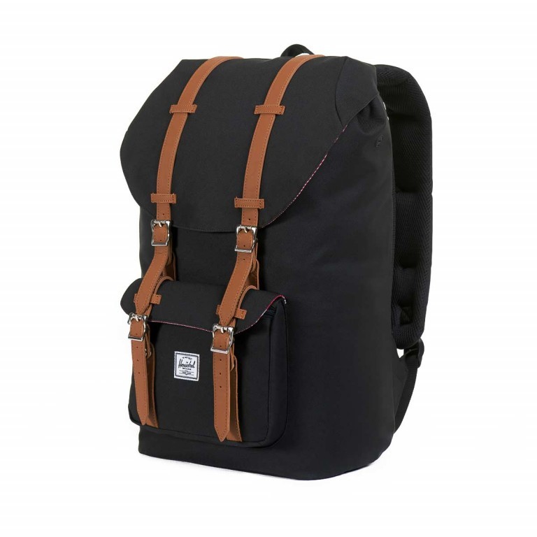 Rucksack Little America Volumen 23 Liter Black Tan Synthetic, Farbe: schwarz, Marke: Herschel, EAN: 0828432010431, Abmessungen in cm: 28x50x17, Bild 3 von 7