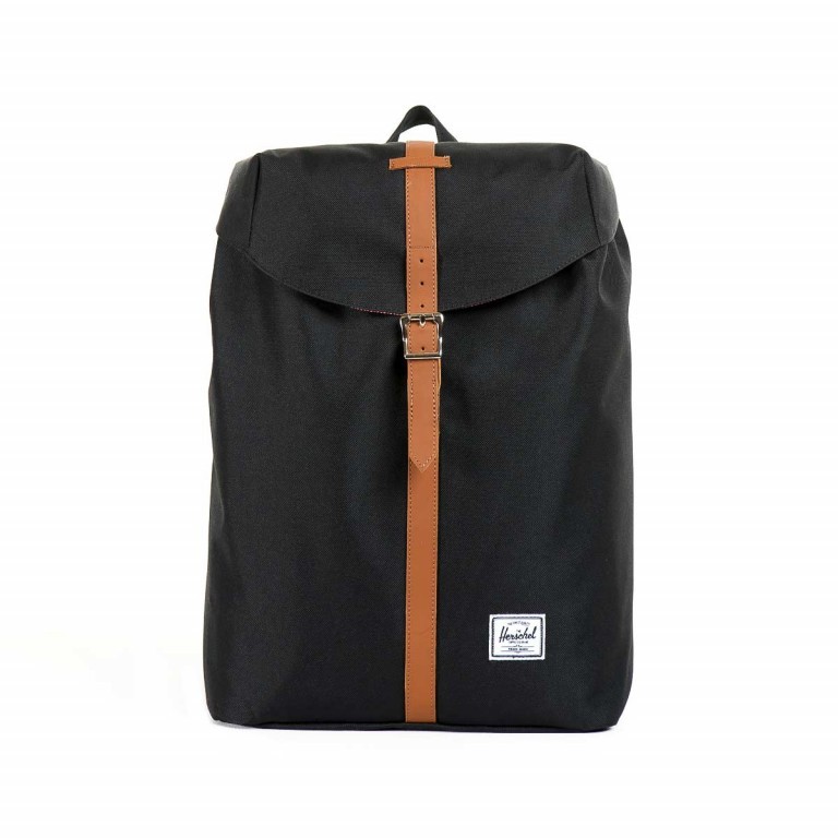 Rucksack Post Black, Farbe: schwarz, Marke: Herschel, EAN: 0828432006373, Abmessungen in cm: 28x36x12, Bild 1 von 4