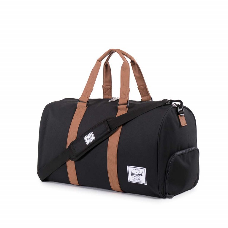 Reisetasche Novel Black Tan, Farbe: schwarz, Marke: Herschel, EAN: 0828432006540, Abmessungen in cm: 52x29x25, Bild 2 von 4