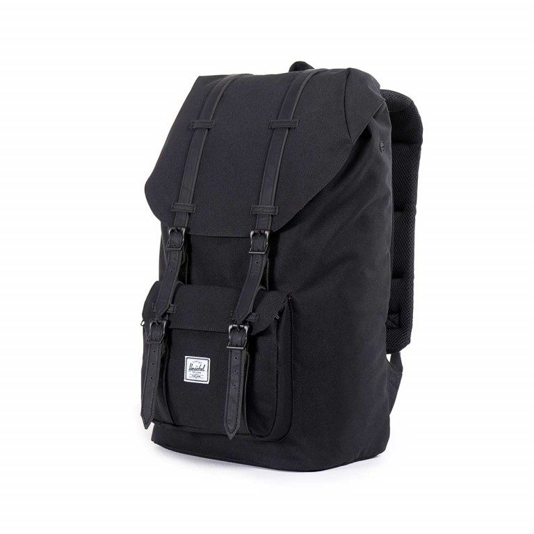 Rucksack Little America einfarbig Volumen 23 Liter Black, Farbe: schwarz, Marke: Herschel, EAN: 0828432043408, Abmessungen in cm: 28.56x49.9x17.78, Bild 3 von 5