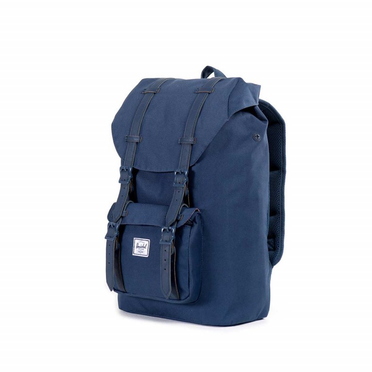 Rucksack Little America Medium einfarbig Volumen 14 Liter Navy, Farbe: blau/petrol, Marke: Herschel, EAN: 0828432043606, Abmessungen in cm: 28x43x12, Bild 3 von 4