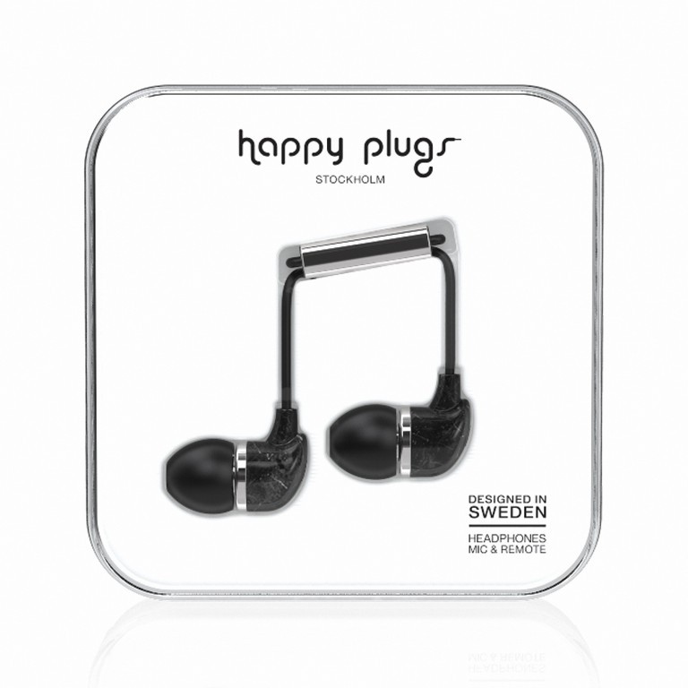Kopfhörer In-Ear Unik Edition Black Saint Laurent Marble, Farbe: anthrazit, Marke: Happy Plugs, Bild 1 von 1