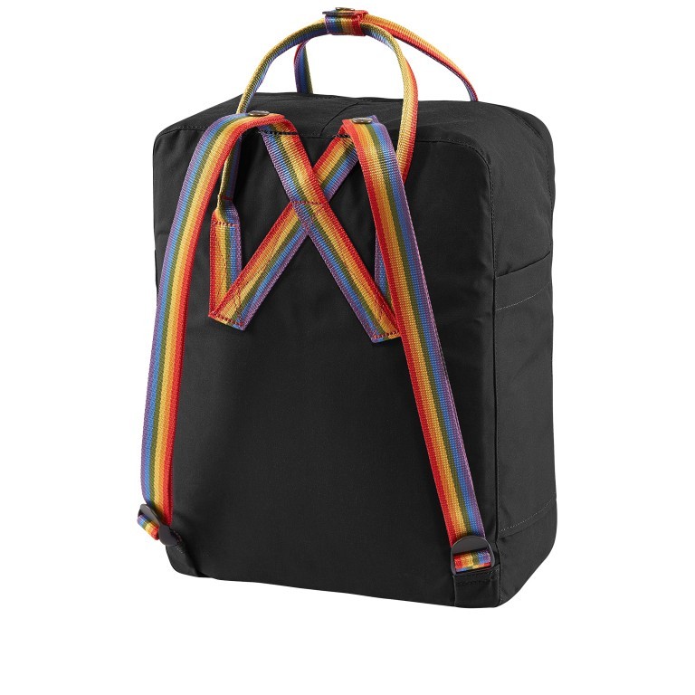 Rucksack Kånken Rainbow Black Rainbow Pattern, Farbe: schwarz, Marke: Fjällräven, EAN: 7323450597948, Abmessungen in cm: 27x38x13, Bild 3 von 11