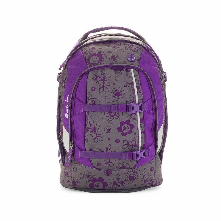 Rucksack Pack Lila Grau Floral Bloomy Baby, Farbe: flieder/lila, Marke: Satch, EAN: 4057081001446, Abmessungen in cm: 30x45x22, Bild 1 von 13