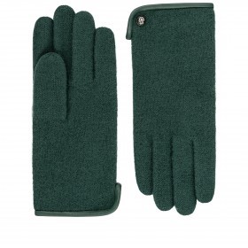 Handschuhe Damen Wolle Leder-Paspel Größe 7,5 Pine