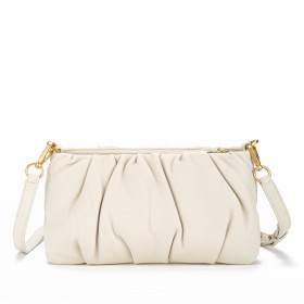 Umhängetasche / Clutch Soft Volume Lina Silky Leather Off White