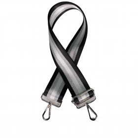 Schulterriemen Stripe Metallic Silberkarabiner Schwarz