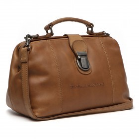 Handtasche Rachael mit Bügelverschluss Cognac