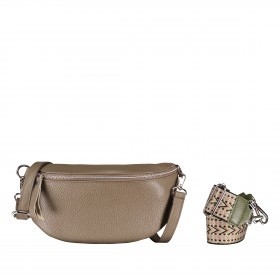 Gürteltasche Silberbeschlag Taupe