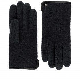 Handschuhe Herren Strick Leder-Paspel Größe 9,5 Black