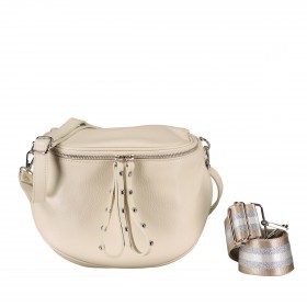 Gürteltasche Silberbeschlag Beige