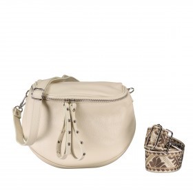 Gürteltasche Silberbeschlag Beige