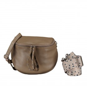 Gürteltasche Silberbeschlag Taupe