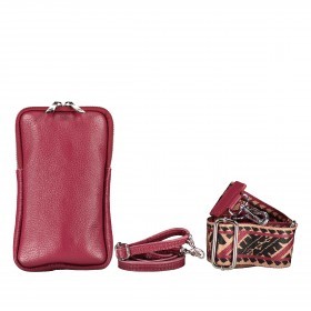 Umhängetasche / Handytasche mit austauschbaren Riemen und Silberfittings Mauve