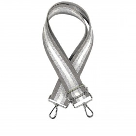 Schulterriemen Stripe Metallic Silberkarabiner Cognac