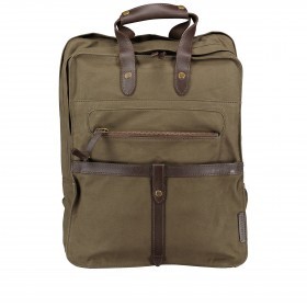 Rucksack City Canvas Francis CC-12561 mit Laptopfach 15 Zoll Olive Brown