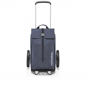 Einkaufsroller Citycruiser Set aus Rack und Rolltop-Tasche Herringbone Dark Blue