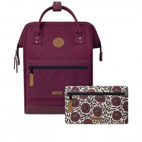 Rucksack Adventurer Medium Nice mit zwei auswechselbaren Vortaschen Weinrot