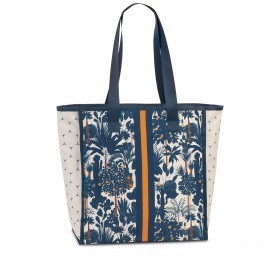 Badetasche Floral Dunkelblau Orange