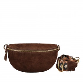 Gürteltasche / Umhängetasche Velours Dunkelbraun
