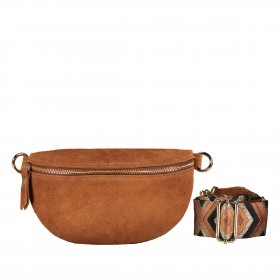 Gürteltasche / Umhängetasche Velours Cognac