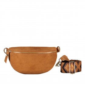 Gürteltasche / Umhängetasche Velours Cognac