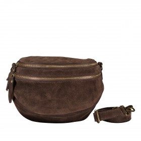Gürteltasche / Umhängetasche Velours Dunkelbraun