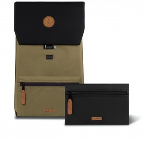 Rucksack City Medium Deva mit zwei auswechselbaren Vortaschen Grün