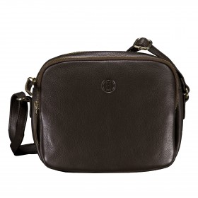 Umhängetasche Nappa Camera Bag mit Goldfittings Dunkelbraun