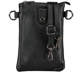 Umhängetasche / Handytasche mit Silberfittings Schwarz