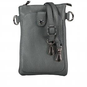 Umhängetasche / Handytasche mit Silberfittings Dunkelgrau