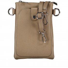 Umhängetasche / Handytasche mit Silberfittings Taupe