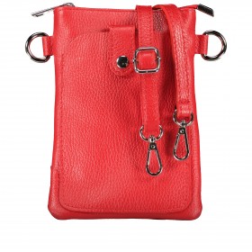Umhängetasche / Handytasche mit Silberfittings Rot